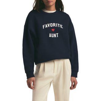 Favorite Daughter Favorite Aunt Graphic Sweatshirt in Navy at Nordstrom, Size X-Large