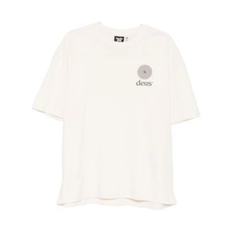 Deus T-Shirts, male, White, Size: S Maglietta girocollo con logo manica corta