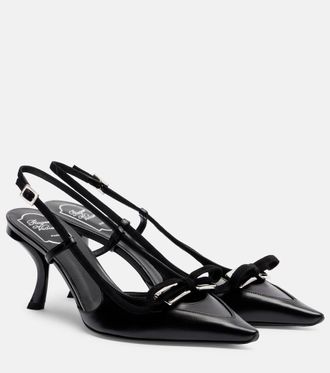 Roger Vivier Virgule 75 leather slingback pumps