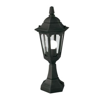 Loops Outdoor IP44 1 Bulb Wall Ground Pedestal Lamp Light Black LED E27 100W d02091