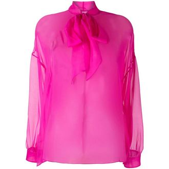 Valentino Garavani Tie-Fastening Sheer Blouse