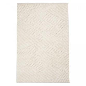 Un amour de tapis Alfombra de sal&oacute;n bereber capiton&eacute; a mano de algod&oacute;n, beige 120x170