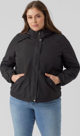 Vero Moda Curve Parka VERO MODA CURVE VMCZOA SHORT PARKA NOOS CUR, Damen, Gr. 44, schwarz, Web, Obermaterial: 100% Polyester, unifarben, h&uuml;ftlang, elastischer Bund, J