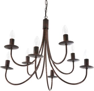 OEM L&aacute;mpara De Techo Colgante Tradicional Tipo Candelabro, Color Negro Y Oro Antiguo, Modelo Old 710/8