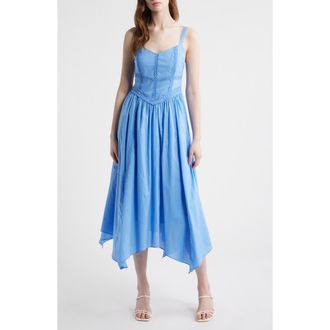 Moon River Lace Trim Sleeveless Maxi Dress in Blue at Nordstrom, Size X-Large