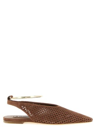Jil Sander Brown Sling Back Ballet Flats
