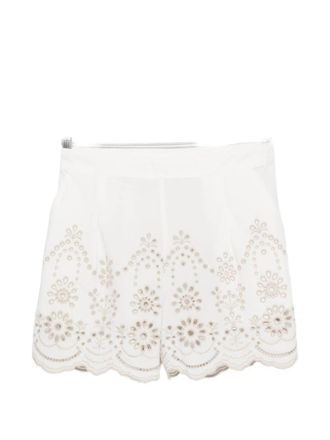 MC2 Saint Barth High-Waisted Relaxed-Fit Shorts with Eyelet Embroidery