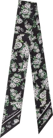 Dolce & Gabbana Floral Silk Twill Bandeau - Dames - Zijden sjaals - Zwart - ONE Size - Accessoires