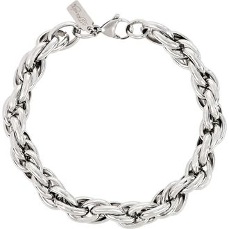 Ed Hardy Mens Stainless Steel Oval Link Rope Chain Bracelet in Silver at Nordstrom Rack