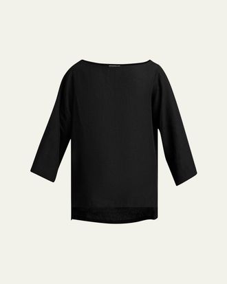 The Row Junia Boat-Neck Linen Top