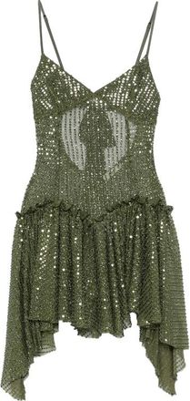 Siedres Lustina Sequin-detail Ruffled Mini Dress