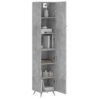 Berkfield Home Highboard Concrete Grey 34.5x34x180 cm Engineered Wood