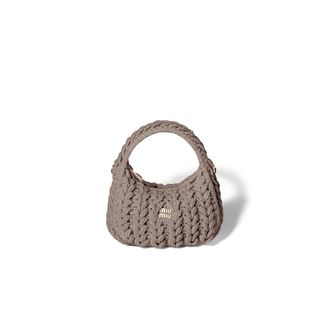 Miu Miu Wander Shetland Wool Bag, Woman, Clay Grey