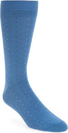 Nordstrom Dot Cotton Blend Dress Socks in Blue at Nordstrom