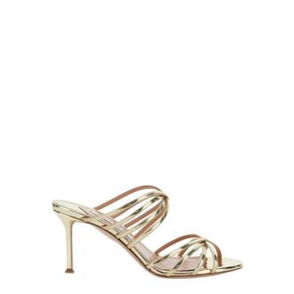 Aquazzura Heeled Mules, female, Yellow, Size: 8 1/2 US Tell Me Mule 75