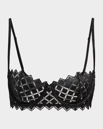 Kiki De Montparnasse Lamine Embroidered Balconette Bra