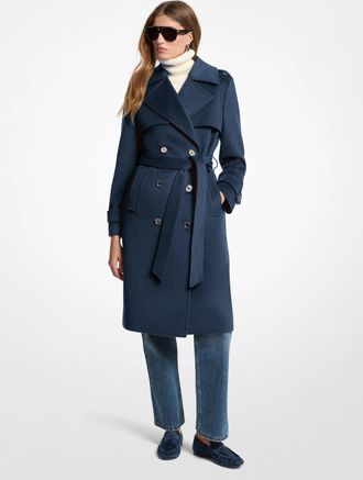 Michael Kors Belted Wool Blend Coat
