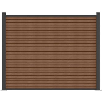 Vente-Unique Vente-unique - Recinzione da appoggio effetto Legno H148 cm Set di 9 lamine composito coestruso + 2 pali Antracite - palizo