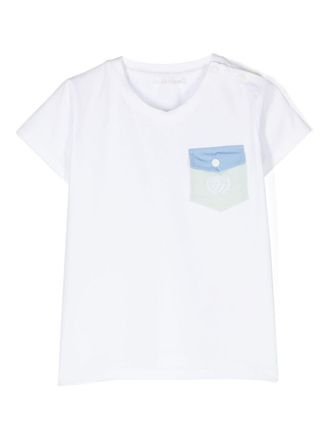 Patachou embroidered-logo T-shirt - kids - Cotton/Elastane - 6 - White