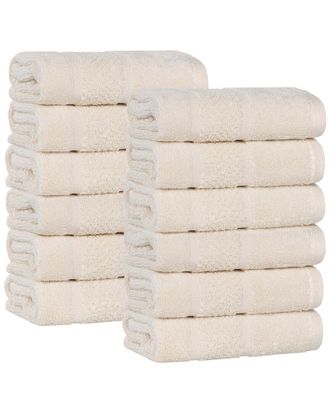 Superior Set Of 12 Mile Smart Twist Cotton Medium Weight Solid Washcloths