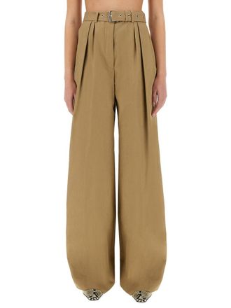 Dries Van Noten Wide-Leg Cotton Trousers - Beige