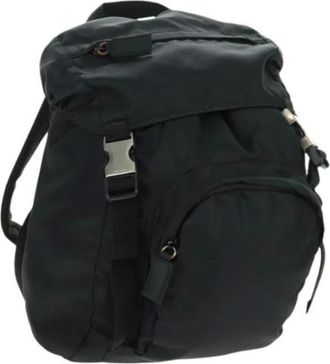Prada Pre-owned Backpacks, female, Black, Size: ONE SIZE Pre-owned Vintage Nylon Backpack