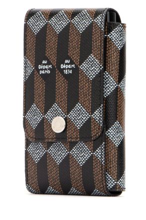 Au D&eacute;part Patterned Canvas Wallet - Black