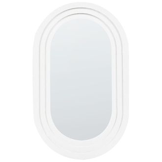 Beliani Beliani - Espejo Decorativo De Pared Estilo Moderno Colgante Decoraci&oacute;n Metal 43 X 69 Cm Blanco Massilly