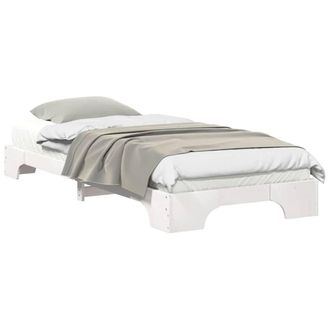 Berkfield Home Stylish Floor Bed Frame with Storage White 80 x 220 cm Wood