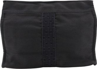 Herm&egrave;s Her Line Gray Nylon Canvas Clutch Bag Pouch (Pre-Owned)