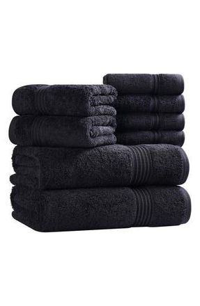 Superior Egyptian Cotton Highly Absorbent Solid 8-Piece Towel Set in Black at Nordstrom Rack, Size 8 Piece Set