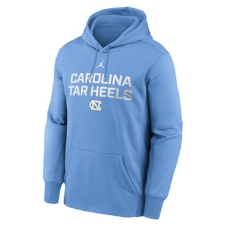 Nike Jordan Mens North Carolina Team Stacked Mens Jordan Brand Therma College Pullover Hoodie in Blue | NKAQ4EYNCN-2KJ