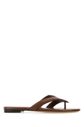 Fendi Brown Leather Sandals