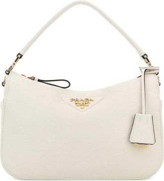 Prada White Logo Small Shoulder Bag