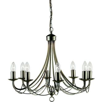 Searchlight Searchlight Maypole - 8 Light Chandelier Antique Brass Finish, E14