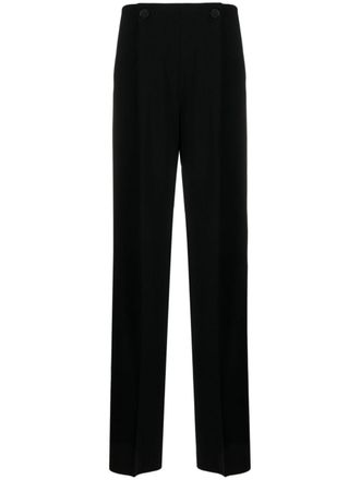 Max Mara satin-finish tailored wide-leg trousers - women - Polyester/Triacetate - 42 - Black