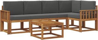 vidaXL Conjunto De Sof&aacute;s De Exterior 6 Uds. Natural Y Antracita Vidaxl