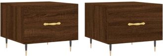 vidaXL Vidaxl - Coffee Tables 2 pcs Brown Oak 50x50x40 cm Engineered Wood