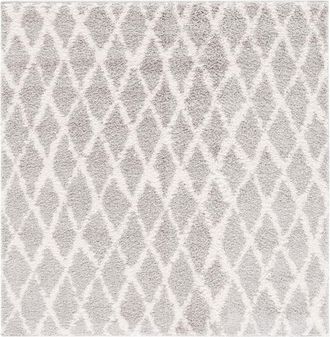 Safavieh Alfombra de polipropileno gris/beige, 155 x 155 cm