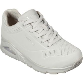 Skechers Womens Uno Stand On Air Memory Foam Trainers - White Leather - Size UK 6