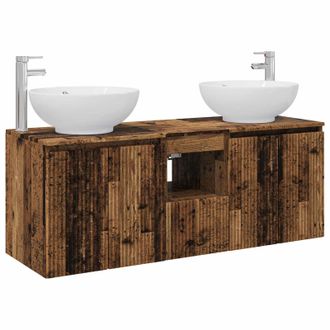 vidaXL Juego De Muebles De Ba&ntilde;o 3 Uds. Madera Envejecida Vidaxl