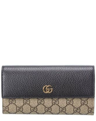 Gucci GG Marmont GG Supreme Canvas & Leather Continental Wallet