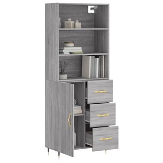 Berkfield Home Highboard Grey Sonoma 69.5x34x180 cm Engineered Wood