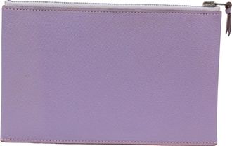 Herm&egrave;s Lilac Pink Leather Pouch (Pre-Owned)