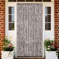 OEM Mosquitera De Chenilla Marr&oacute;n Y Blanca, 100 X 220 Cm - Crezuo