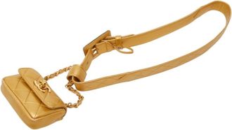Chanel Gold Leather Fanny Pack (Pre-Owned)