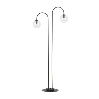 Wonderlamp L&aacute;mpara de pie estilo n&oacute;rdico con 2 esferas transparentes