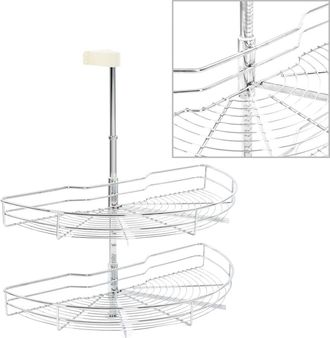 vidaXL Cestello Metallico A 2 Livelli Argento Rotabile 180&deg; 75x38x80cm - Vidaxl
