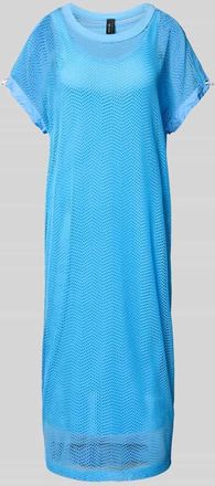 Marc Cain Semitransparentes Midikleid mit Rundhalsausschnitt in Sky, Gr&ouml;&szlig;e 34