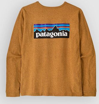 Patagonia P-6 Logo Responsibili T-Shirt manica Lunga arancione